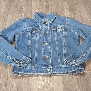 Zena Jeans Vintage Denim Trucker Jacket Small Blue 100% Cotton